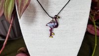 Handmade Flamingo Cloisonne Enameled Pendant - "Ruffled"