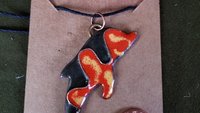 Handmade Dolphin Cloisonne Enameled Pendant - "Tiger Style"