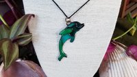 Handmade Dolphin Cloisonne Enameled Pendant - "Florida Flats"